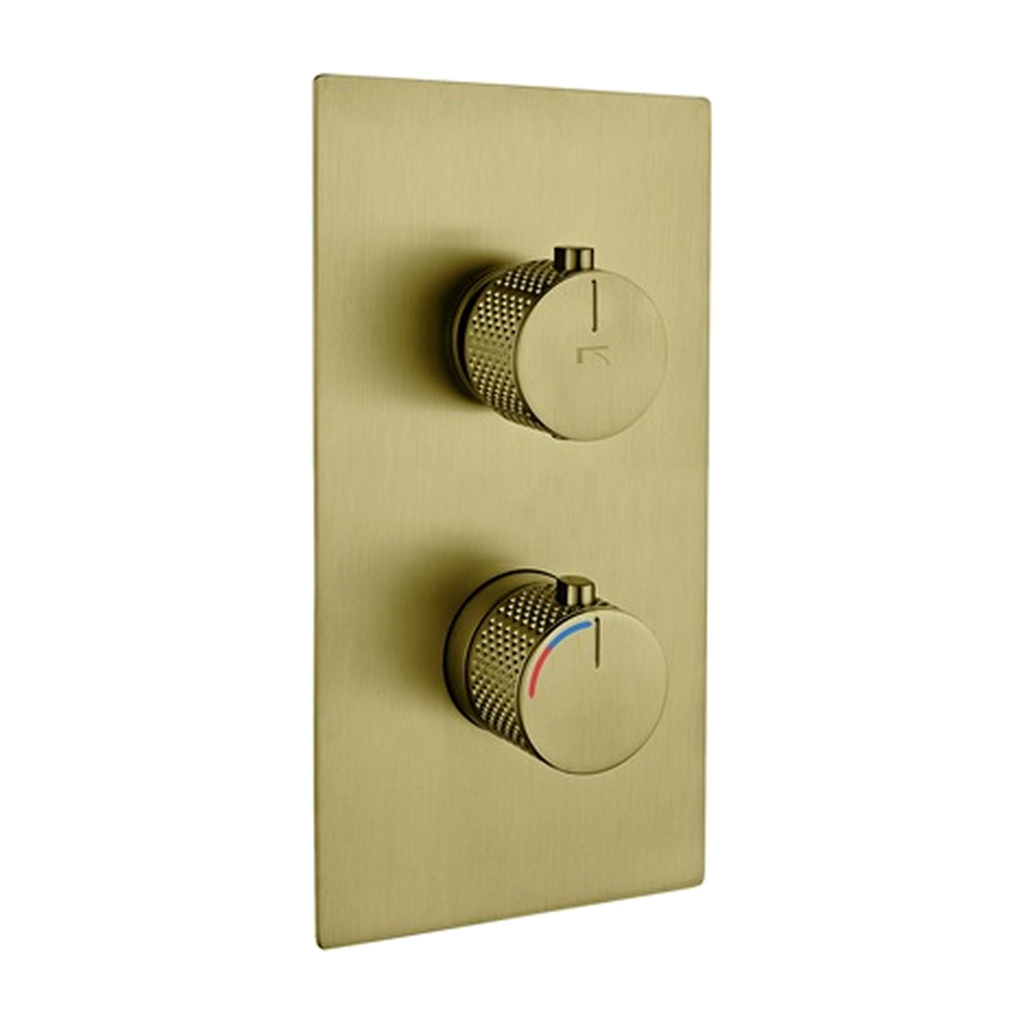 Brass thermostatic diverter with 3 outlets in brush gold