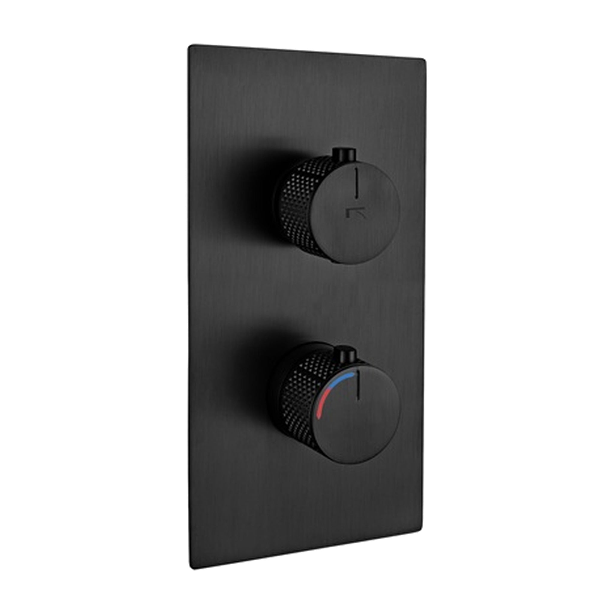 Brass thermostatic diverter with 3 outlets in matt black