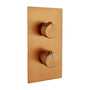 Brass thermostatic diverter with 3 outlets in rose gold