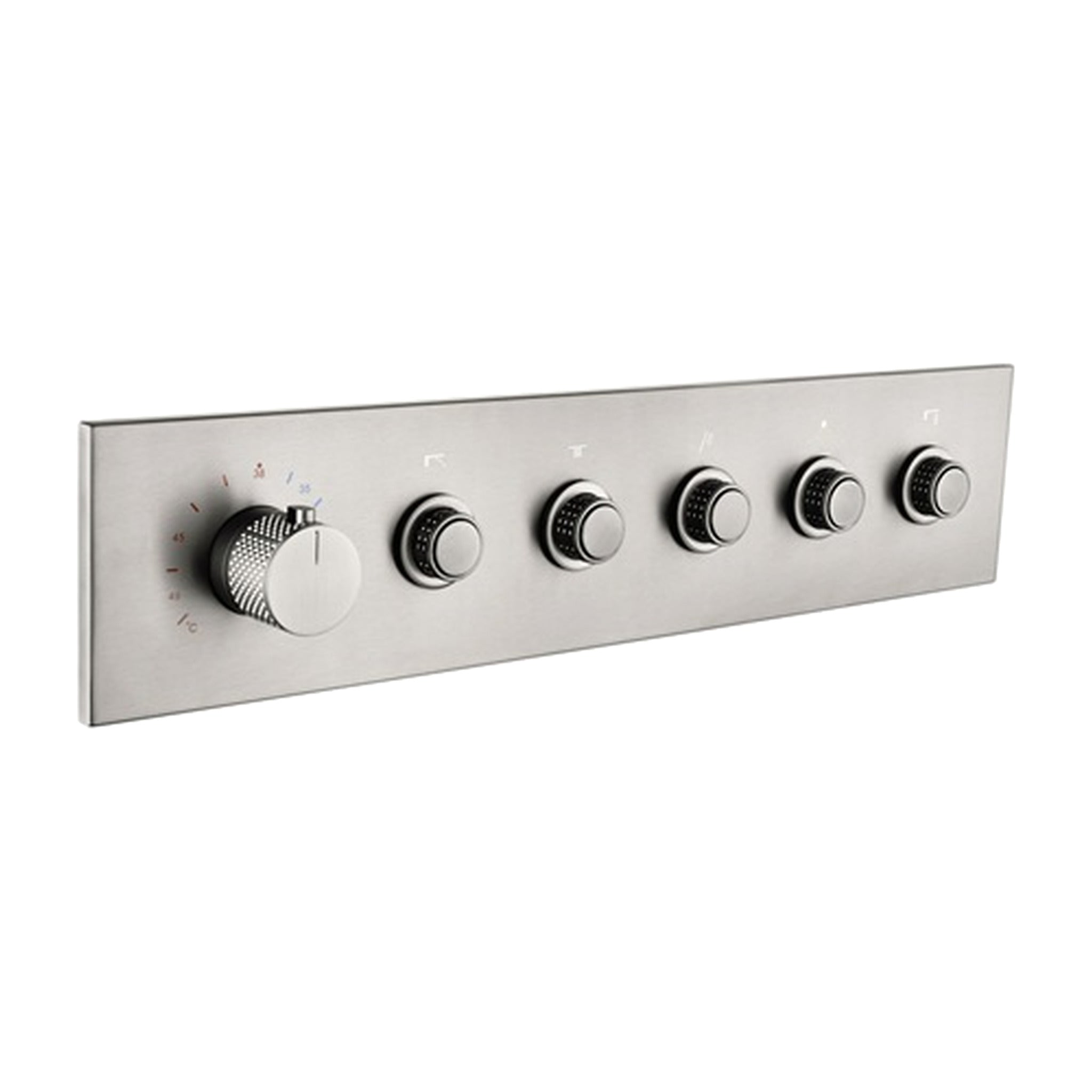 Brass thermostatic diverter with 5 outlets in chrome