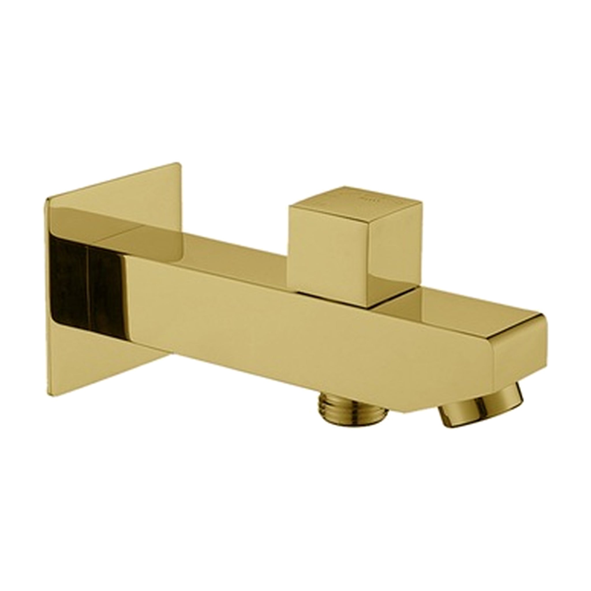 Elvio brass bath spout with button in brush gold