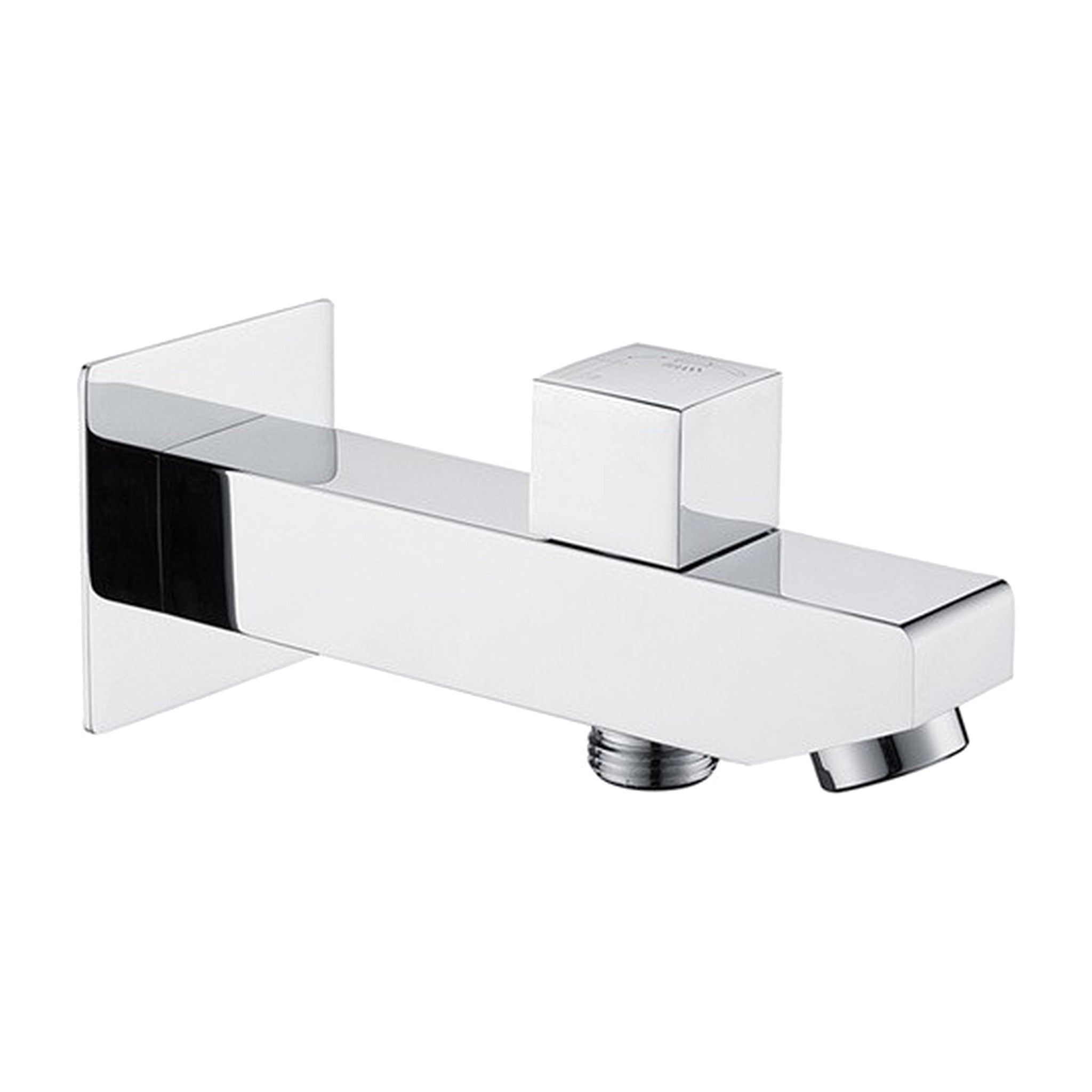 Elvio brass bath spout with button in chrome