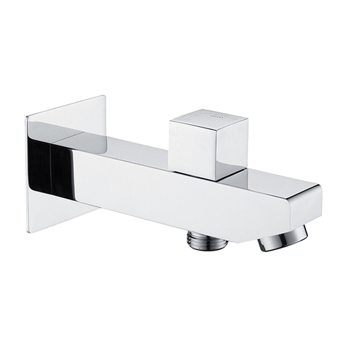 Elvio brass bath spout with button in chrome