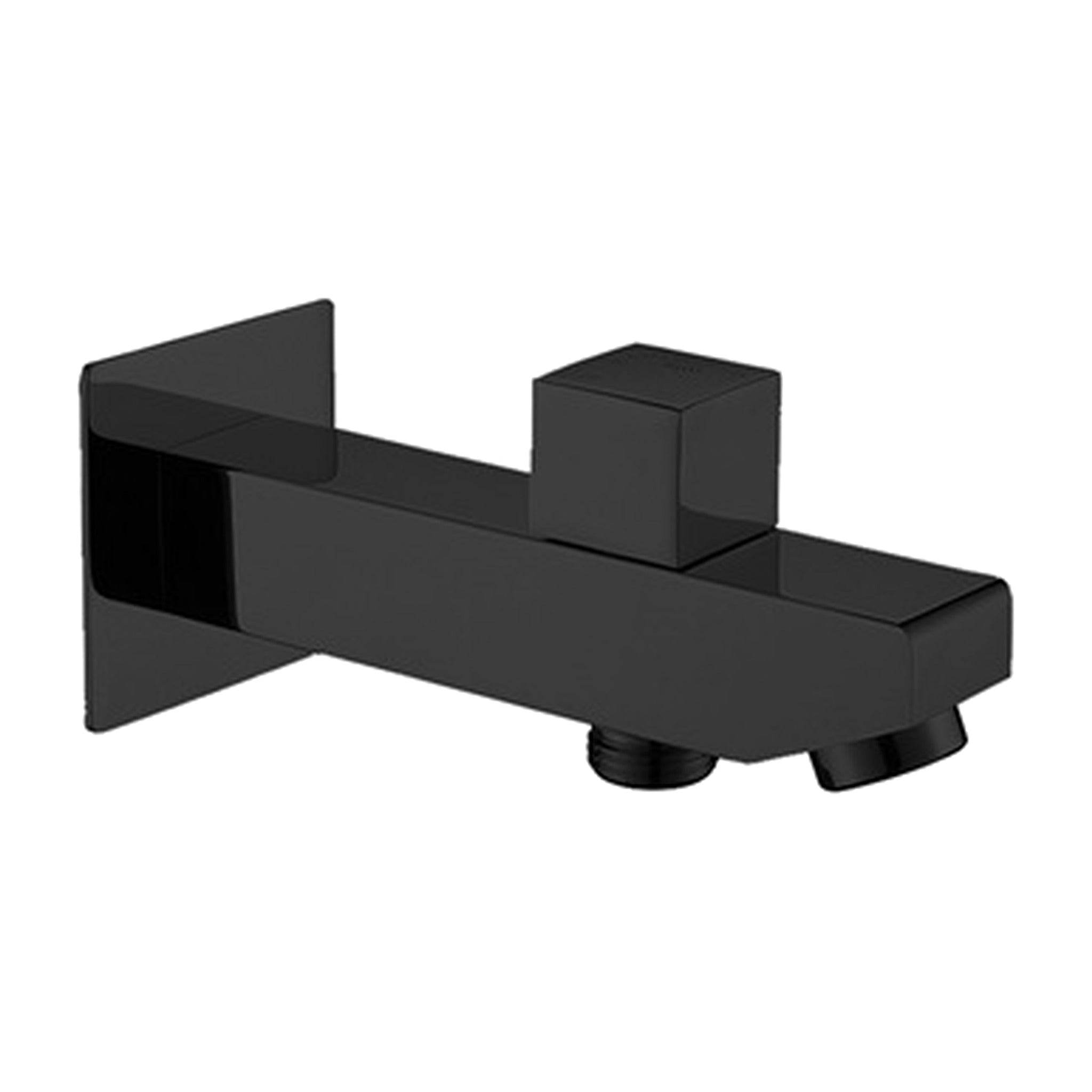 Elvio brass bath spout with button in matt black