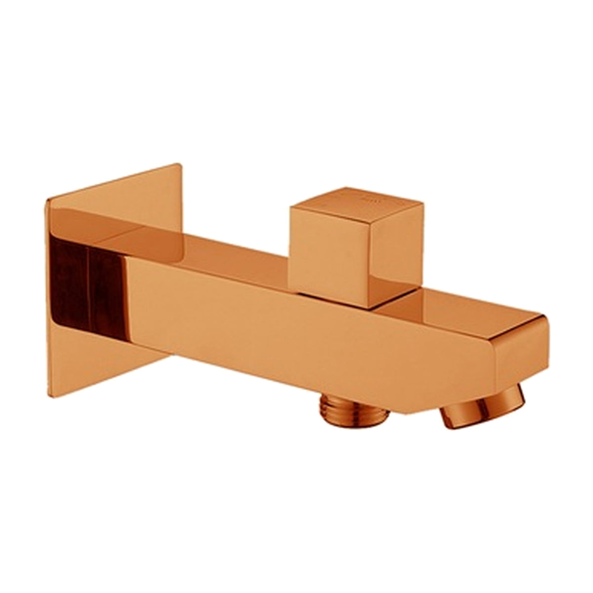 Elvio brass bath spout with button in rose gold