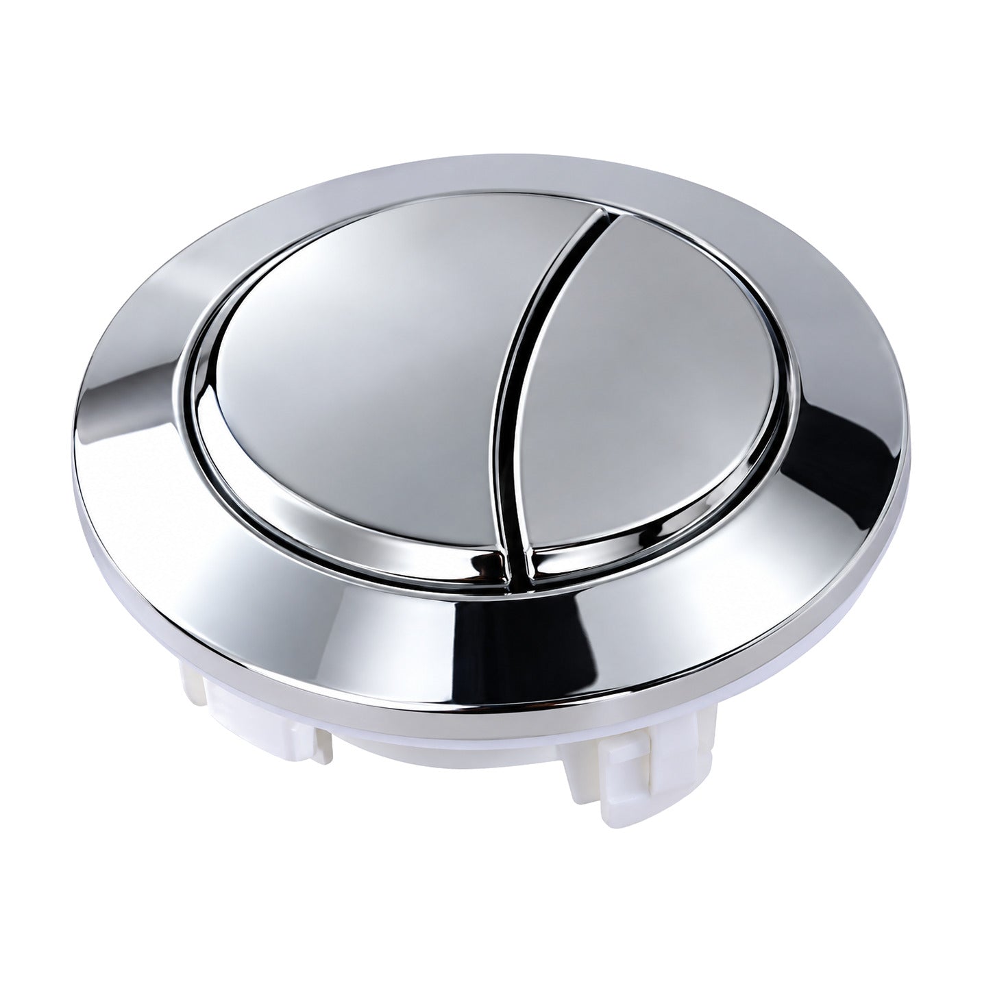Chrome flush button for a commode