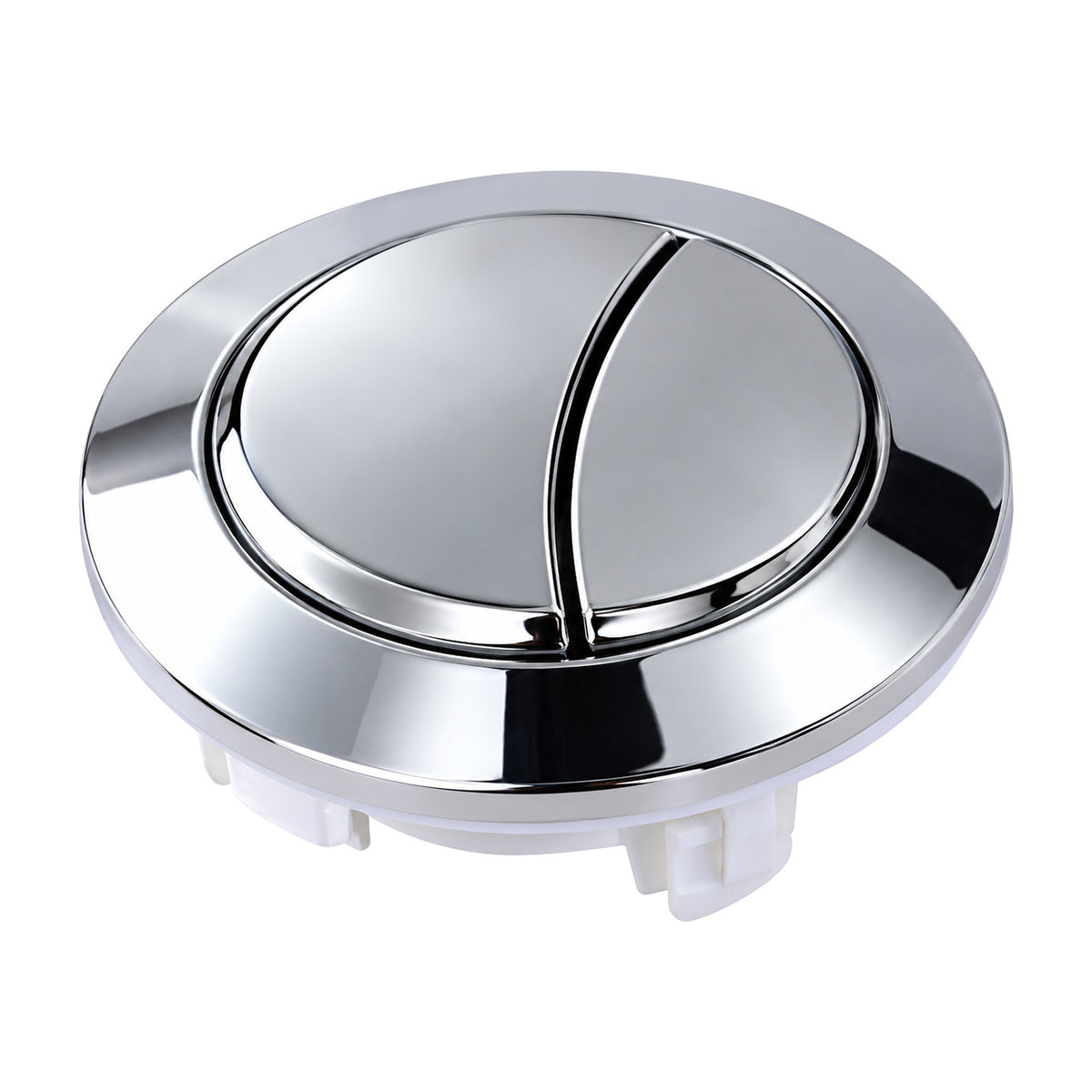 Chrome flush button for a commode