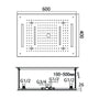 Dimension drawing of the Pioneer 600 x 400 mm ceiling concealed shower