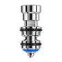 Chrome push button for a 3-in-1 wall mixer