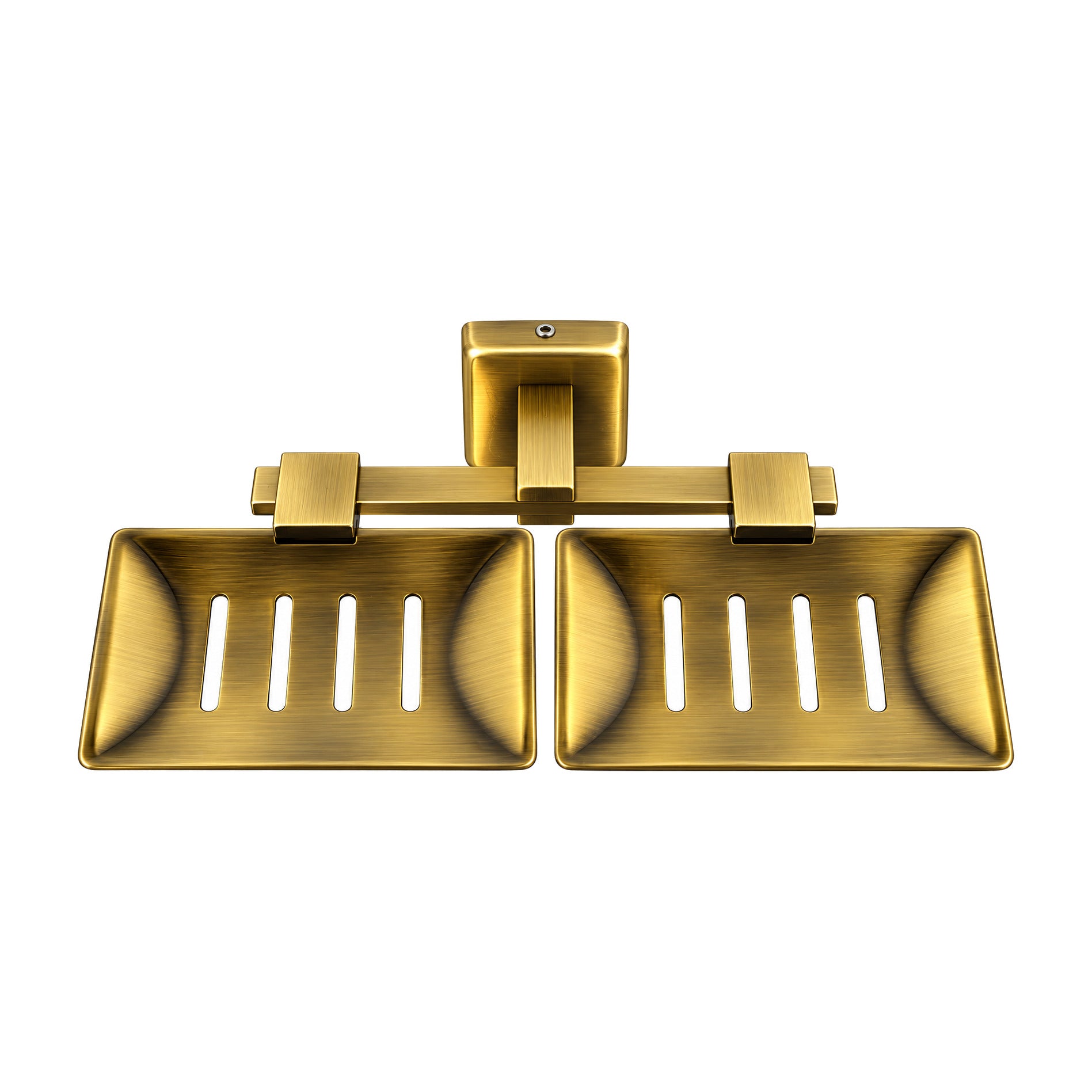 Sapun twin soap dish in antique gold