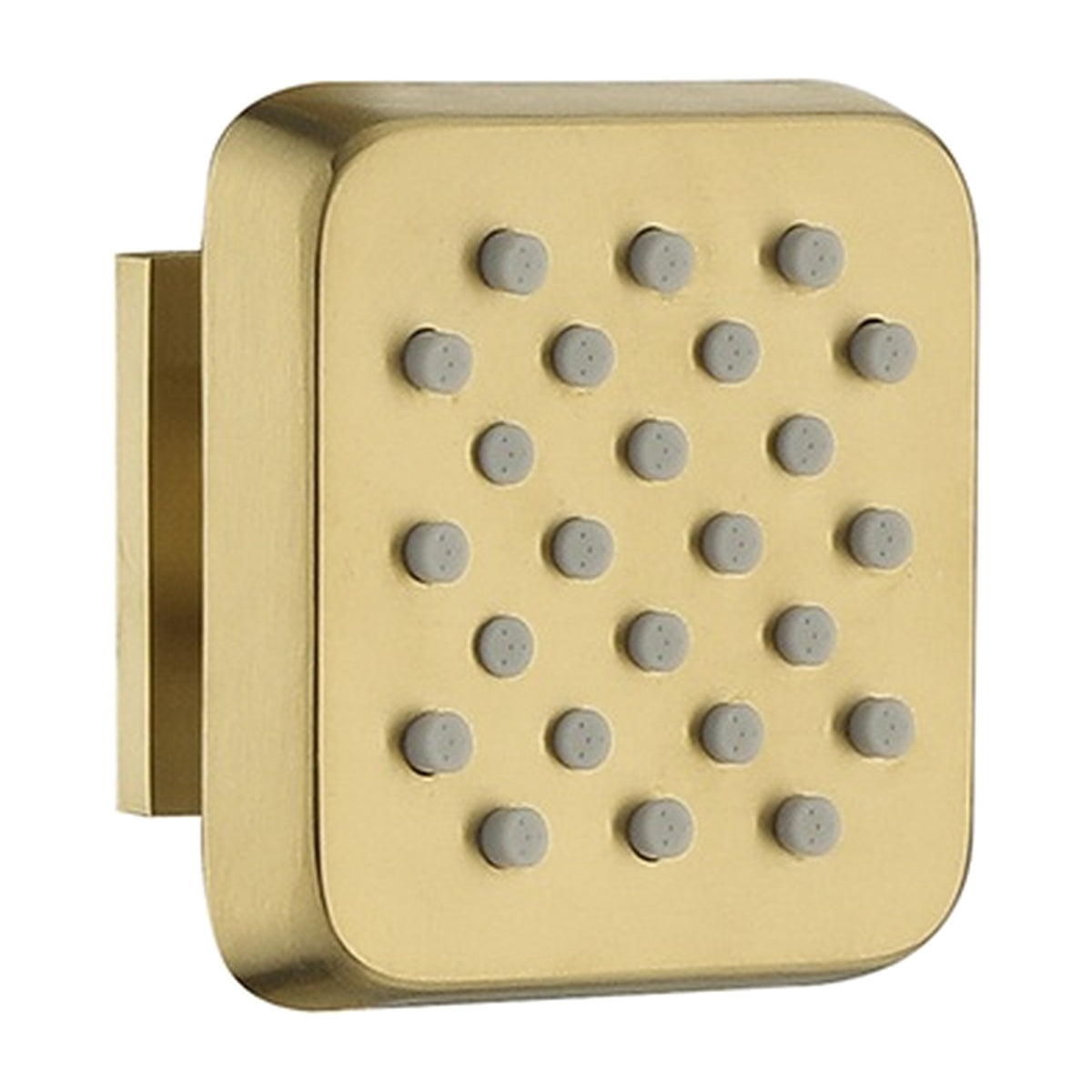 Veloce 70 x 70 x 10 mm brass body jet in brush gold